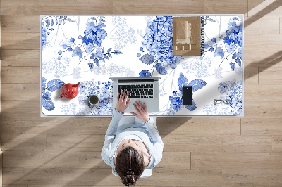 Sous-main bureau Hydrangea bleu