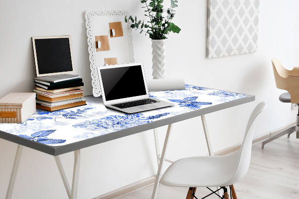 Sous-main bureau Hydrangea bleu
