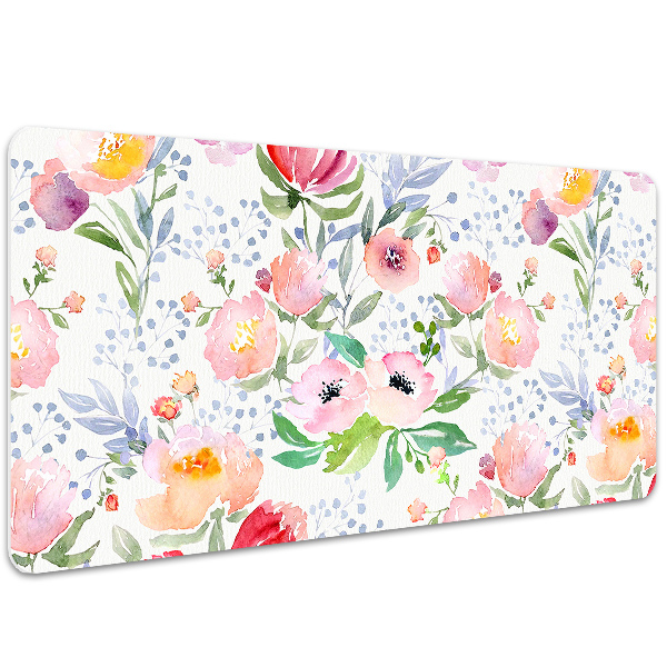 Sous-main bureau Fleurs pastel