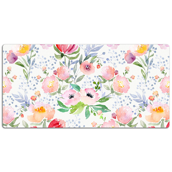 Sous-main bureau Fleurs pastel