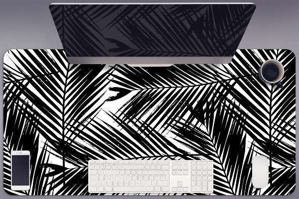 Sous-main bureau Feuilles de palmier noir