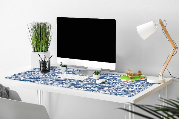 Protège bureau Feuilles bleues