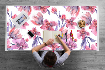 Sous-main bureau Fleurs pastel