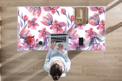 Sous-main bureau Fleurs pastel