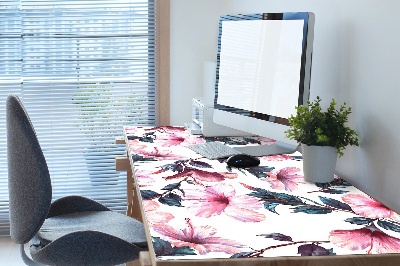 Sous-main bureau Fleurs hibiscus