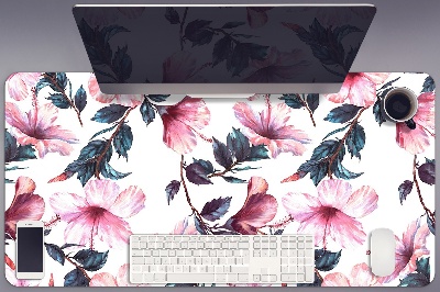 Sous-main bureau Fleurs hibiscus