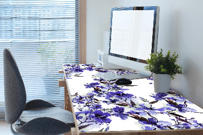 Protège bureau Fleurs bleues