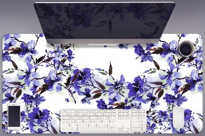 Protège bureau Fleurs bleues