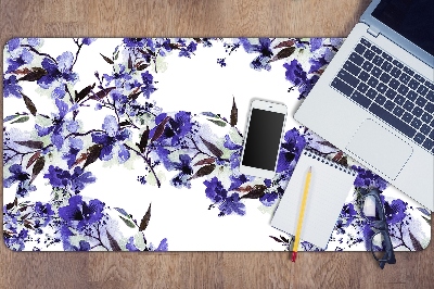 Protège bureau Fleurs bleues