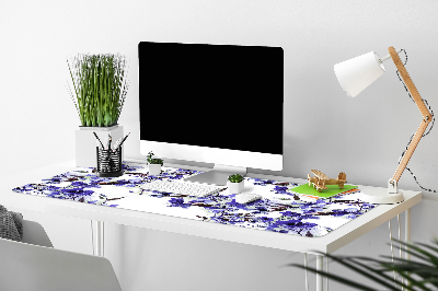 Protège bureau Fleurs bleues