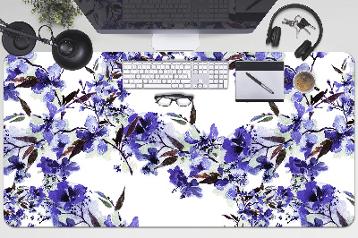 Protège bureau Fleurs bleues