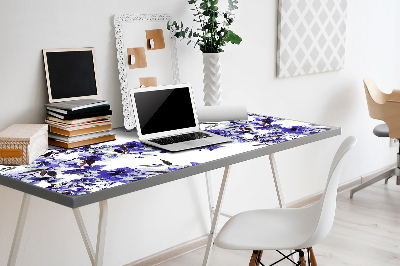 Protège bureau Fleurs bleues