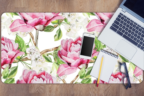 Sous-main bureau Pivoines roses