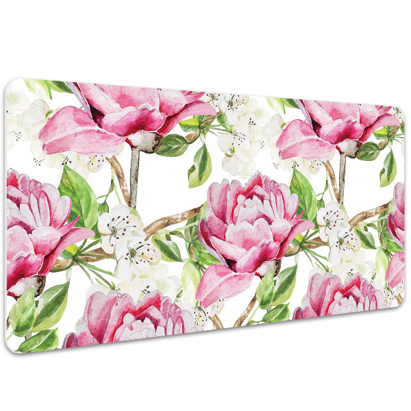 Sous-main bureau Pivoines roses