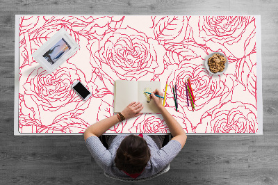 Sous main de bureau Roses doodle