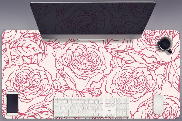 Sous main de bureau Roses doodle