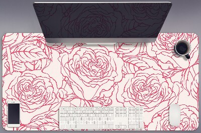 Sous main de bureau Roses doodle