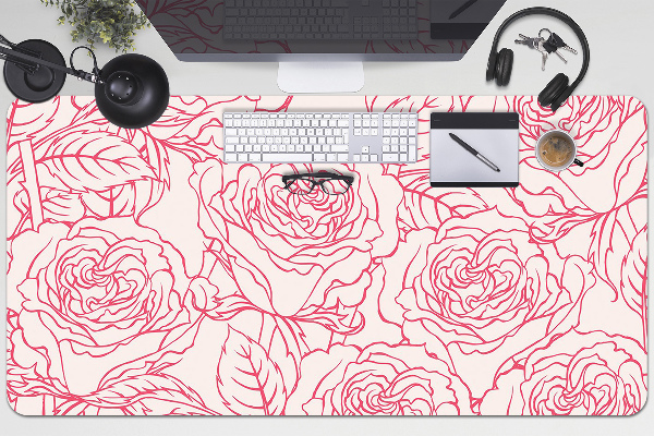 Sous main de bureau Roses doodle