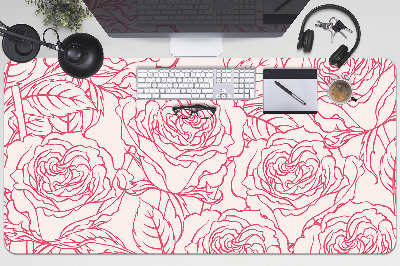 Sous main de bureau Roses doodle