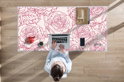 Sous main de bureau Roses doodle