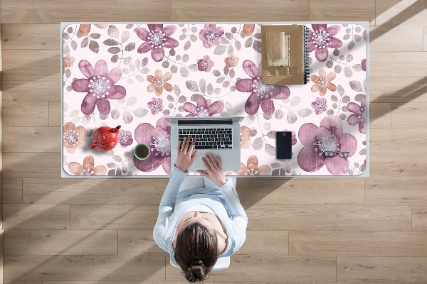 Sous main de bureau Fleurs roses