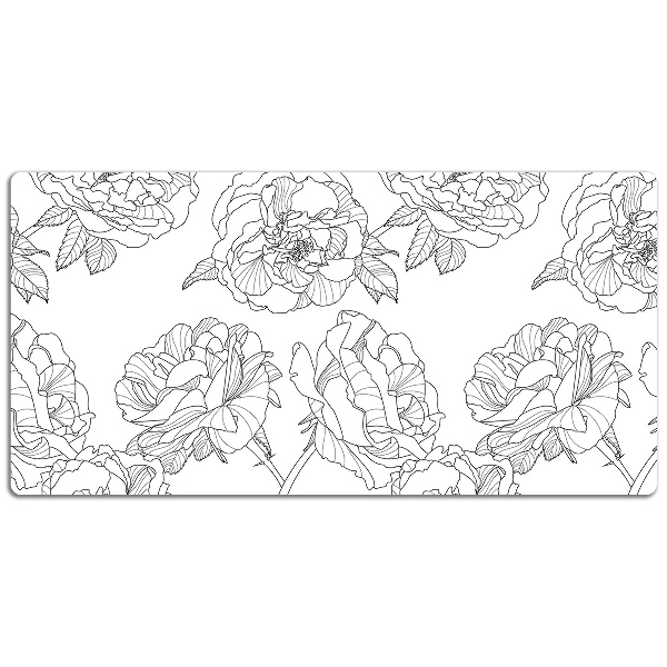 Sous main de bureau Roses dessinées