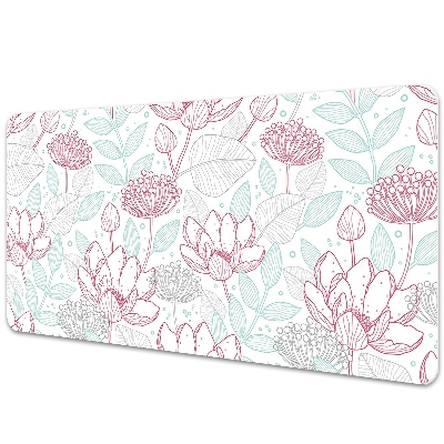 Tapis de bureau Contours de fleurs