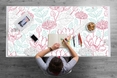 Tapis de bureau Contours de fleurs