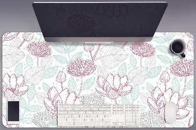 Tapis de bureau Contours de fleurs