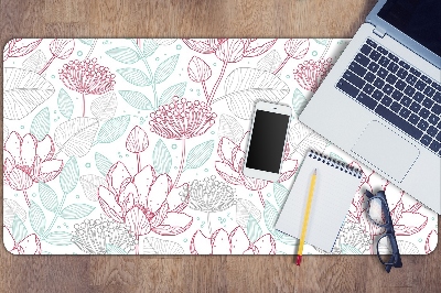 Tapis de bureau Contours de fleurs