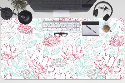 Tapis de bureau Contours de fleurs