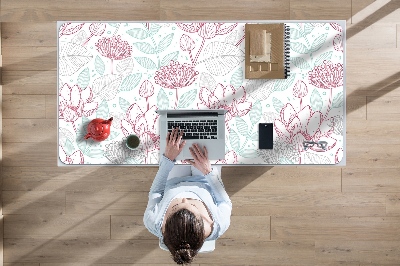 Tapis de bureau Contours de fleurs