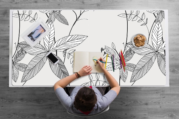 Sous main de bureau Fleurs Doodle
