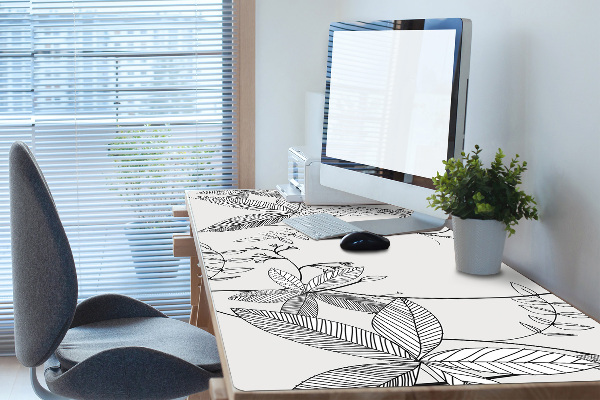 Sous main de bureau Fleurs Doodle