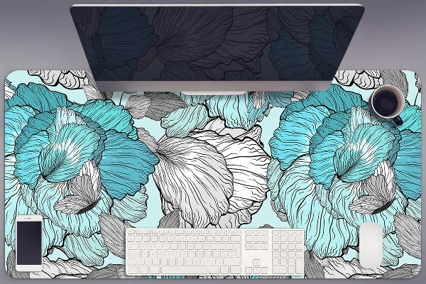 Sous main de bureau Fleurs Doodle