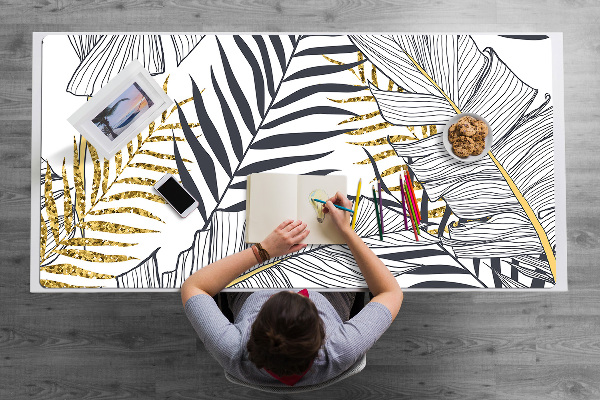 Tapis de bureau feuilles d'or