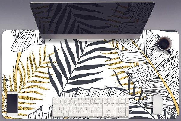 Tapis de bureau feuilles d'or