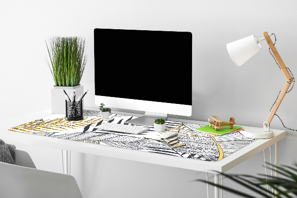 Tapis de bureau feuilles d'or
