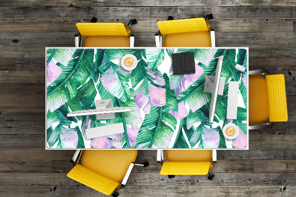 Sous-main bureau Feuilles pastel