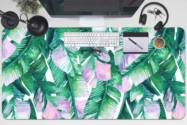 Sous-main bureau Feuilles pastel
