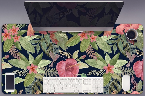Sous-main bureau Perroquet dans la jungle