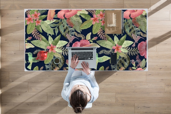 Sous-main bureau Perroquet dans la jungle