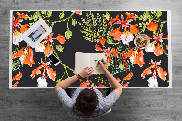 Tapis de bureau Fleurs rouges