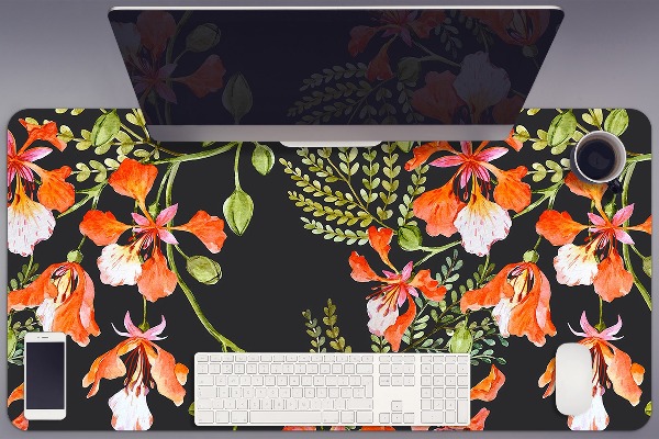 Tapis de bureau Fleurs rouges