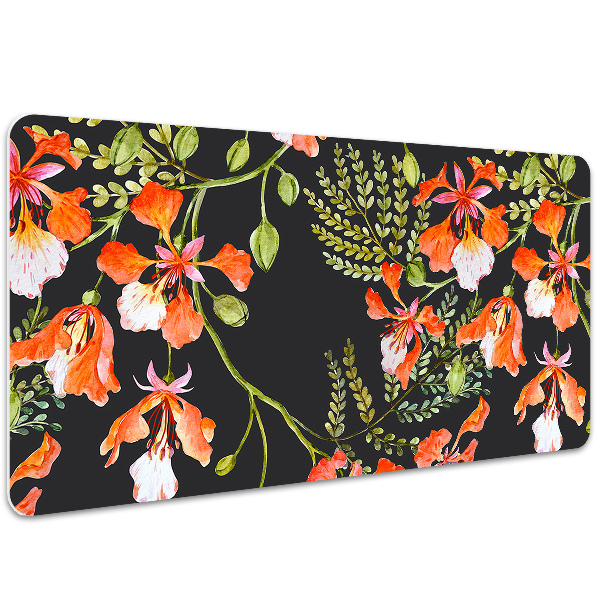 Tapis de bureau Fleurs rouges