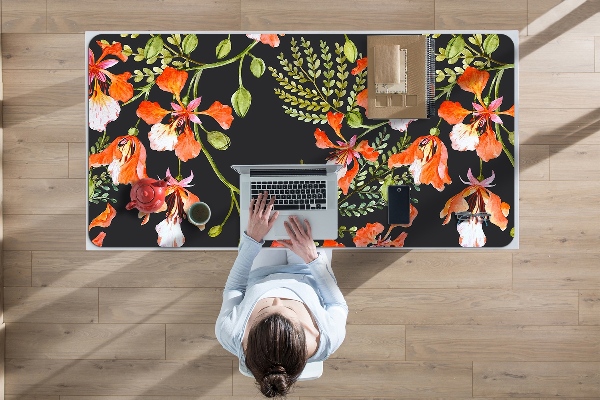Tapis de bureau Fleurs rouges