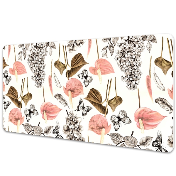 Tapis de bureau Fleurs et papillons