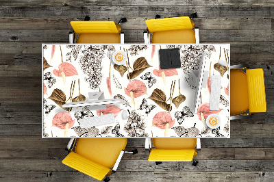 Tapis de bureau Fleurs et papillons