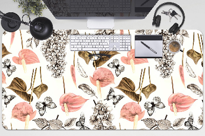 Tapis de bureau Fleurs et papillons