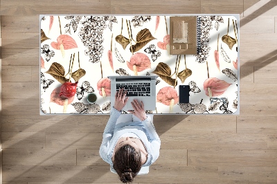 Tapis de bureau Fleurs et papillons